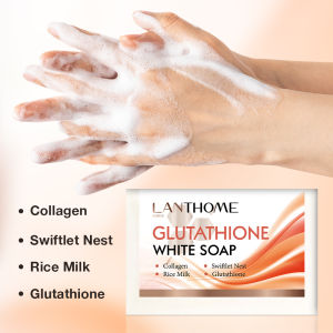 Glutathione Handmade Essential Oil Soap Facial Body Cleaning Whitening Soap Bar Dark Spot Acne Dead Skin Remover Deep Clean Moisturizing Smooth Lightening Brightening Skin 100g
