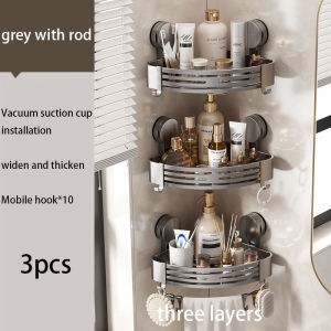 Suction Cup Bathroom Triangular Storage Rack Without Punching Balcony Wall-mounted Storage Rack Toilet Corner Storage Shelf