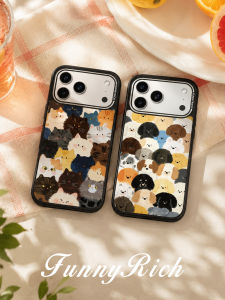 FUNNY RICH | Cute Cat and Dog Art Magnetic Anti-fall Phone Case for iPhone ProMax