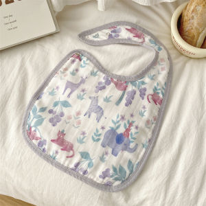 Newborn Baby Bamboo Cotton Six Layers Small Bibs Toddler Infant Saliva Towel Three Button Neck Cover Soft Comfortable Breathable