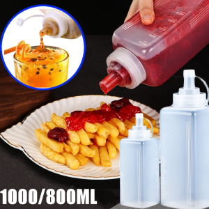 800ml/1000ml Squeeze Sauce Bottle / Plastic Sauce Squeeze Sauce Bottles / Plastic Condiment Dispenser / Dustproof Household Seasoning Flask