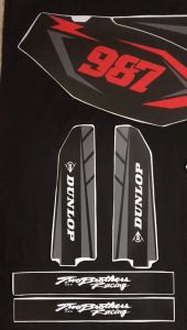 Decal Klx Gordon MOTIF RACING SIMPLE HITAM MERAH D-A5-078 A5-176