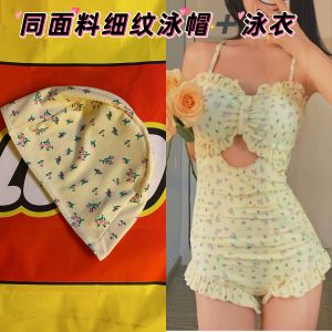 Áo Bơi Liền Thân Kiểu Nhật Che Bụng Hở Lưng Phong Cách Âu Mỹ Đáng Yêu Thiếu Nữ Che Bụng Hoa Nhí Phong Cách Instagram Tiên Nữ Tôn Da Trắng Vàng Bơ