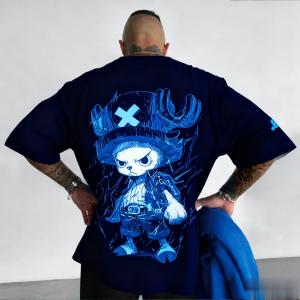 Bandai | ONE PICE Anime Summer T-shirt 2026 Mens and Womens New Tony Tony Chopper Printed Street Hip Hop Loose Casual Parent Child Top