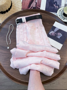 Retro Fashionable Floral Print Wide Leg Pants Pink Sweet Commute Elastic Waist Casual Straight Leg Trousers Womens High Waist Long Pants