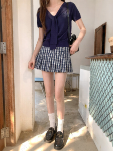 NIHAOKANONG | Chân Váy Xòe Caro Thời Trang