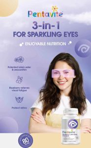 Pentavite Blueberry Lutein Ester Chewable Vitamin (30 tablets) 蓝莓叶黄素酯咀嚼片 // Clear Vision Brightening Relieve Eye Fatigue Myopia