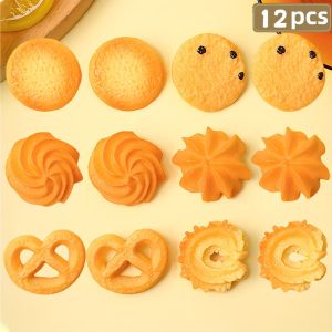 6/12 Pieces of Creative Imitation Cookie Hairpins Stylish and Versatile Sweet and Casual Outing Headwear for Girls