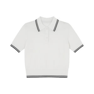 NIHAOKANONG | Áo Polo Nữ Mùa Hè Phong Cách Preppy Retro Mỹ
