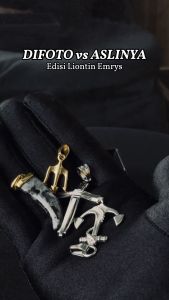 Emrys Liontin Set SABER Real Titanium Anti Karat Kalung Titanium Pria Wanita