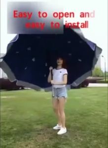 【Local shipment】Outdoor 2.4Meter Payung Adjustable Umbrella Uv Protection Canopy Outdoor Beach Picnic Night Market Stall Payung Meniaga Parasol Garden Patio Umbrella Sun Shade Umbrella Beach Round retractable umbrella