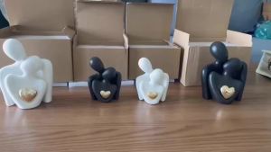 other | Couples Embracing Ceramic statue Double Sculpture Abstract Modern Love Statue Art Handicraft Double-person Home Decoration