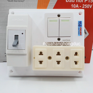 Bảng Điện 2 Công Tắc 3 Lỗ Cắm CB Cóc 30A BS6 SOPOKA
