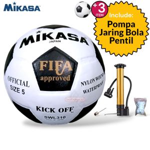 Bola Sepak Mikasa Anak Size 5 Empuk Pres Gratis Kaoskaki Pompa Jaring Pentil