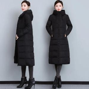 Anti-Season Clearance Long Korean Style Slim Fit Black Thick Jacket