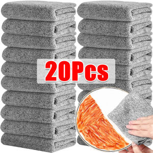 20/10Pcs Bamboo Charcoal Fiber Kitchen Towel / Thickened Super Absorbent Cleaning Towel / Anti-grease Household Dishwashing Cloth / Reusable Bamboo Charcoal Kitchen Rags