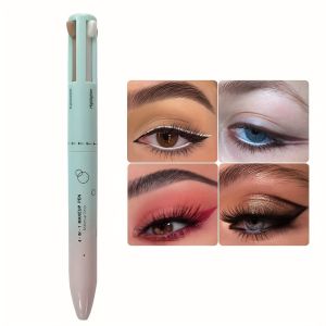 4-in-1 Multipurpose Makeup Pen - Eyeliner Brow Pencil Blush & Highlighter with Shimmer Finish Long-Lasting Waterproof Formula