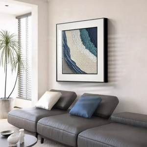 YASISHA | Abstract Modern Minimalist Wall Art Blue Geometric Design