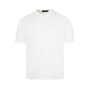 Relaxed Loose Fit Henley Collar Basic T Shirt