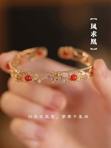 Natural Red Agate Bracelet Unique Design Vintage Court Style Womens Fashion Jewelry New Arrival Hand Accessory