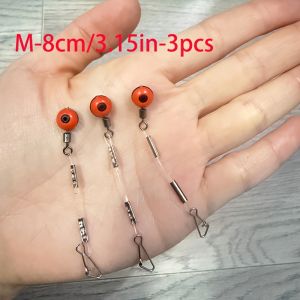 3pcs/6pcs Feeder Links6cm/8cm/10cm Carp Fishing Bait Cage connectorFluorocarbon Line with Swivel and Snap for Feeder Fishing