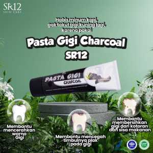 SR12 PASTA GIGI CHARCOAL100gr HERBAL PASTA GIGI ARANG PERAWATAN GIGI BERKARANG HALAL BPOM MEDAN