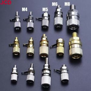 JCD | 4mm Banana Female Socket Wiring Terminal Connector Copper Nickel Plated M4 M5 Speaker Amplifier High Current Grounding Column