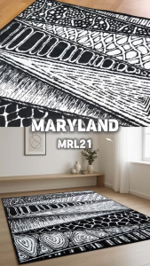 MARYLAND Karpet Lantai 100x150 Black White 21