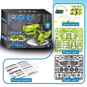 3-in-1 Solar Powered Robot Kit DIY Dinosaur Insect Drill Vehicle STEM Educational Toy for Kids