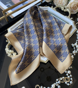 ผ้าพันคอไหมขนาดเล็กสไตล์ฤดูใบไม้ร่วงและฤดูหนาว Magiเด็กผู้หญิงs ผ้าไหมซาตินลายดอกไม้สำหรับผู้หญิง ผ้าพันคอไหมแท้ ผ้าพันคอไหม ผ้าพันคอแฟชั่น