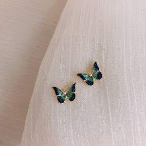 French Style Butterfly Small Earrings 925 Pure Silver Needle Vintage Sleepwear Friendly Womens Fashion Jewelry Accessories