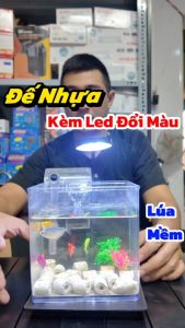 Bộ Đế Nhựa Kèm Đèn Led 3 Chế Độ Màu (5w) Để Trang Bể Cá 15x15x33cm