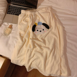 Dễ Thương Bộ Khăn Tắm San Hô Lông Cừu Bọc Khăn Tắm Khô Nhanh Có Thể Thấm Hút Váy Bộ Ba Mảnh Mũ Tóc Phụ Kiện Tắm Sử Dụng Tại Nhà