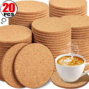 50/30ชิ้น ที่รองแก้วไม้ก๊อกกันลื่น / แผ่นรองแก้วไม้ธรรมชาติ / แผ่นรองเก็บความร้อน / ที่วางแก้วชากาแฟ / ของตกแต่งโต๊ะ