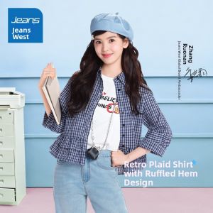 Jeanswest | Flared Lace Vintage Check Shirt Women