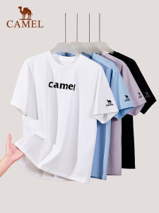 Áo thun cộc tay cotton Lạc Đà Áo thể thao ngắn hoài cổ kiểu băng lỏng cho cả nam và nữ