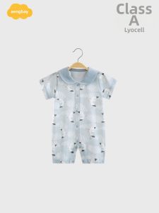 Aengbay | Lycell Baby One-Piece Summer Short-Sleeve Sailor Suit