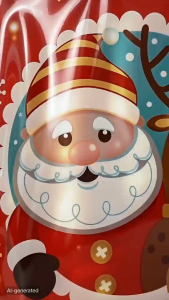 10pcs Christmas Gift Bag Reusable Plastic Goodies Bags Party Favor Bags With Handles Santa Claus Candy Bag Loot Bags For Giveaways Xmas New Year Holiday Party Favor Supplies