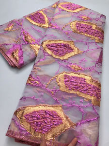 ไนจีเรียผ้า Jacquard ผ้าลูกไม้ 2025 คุณภาพสูง Damask ผ้าลูกไม้สําหรับชุดสตรีคุณภาพสูงเย็บ 2.5 หลา 4260