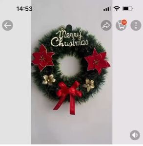 Christmas wreath door hanging wreath scene layout Christmas tree wreath can be inserted with flowers and ornaments