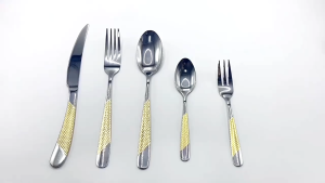 Silverware Kitchen Tableware Cutlery Stainless Steel Fork Spoon Knife Luxury Dinnerware Set (3PCS / 6PCS)