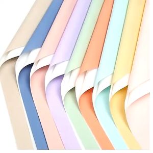 Kertas Buket Bunga Bi Color White Flower Wrapping Bouquet Waterproof Cellophane KB074