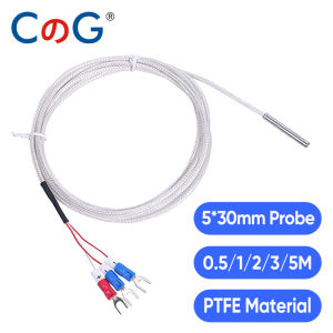 CG Plug-in Type 5*30mm Probe PT100 Temperature Sensor Thermal Resistance with 0.5/1/2/3/5m High Precision Waterproof 3Wire Cable