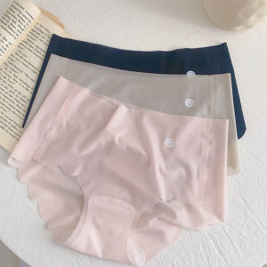 Loose Soft Pants ~ Seamless Womens Plus Size Underwear Ice Silk Ultra-Thin Summer Peach Hip Raise High Elastic 7A Antibacterial Crotch Womens Antibacterial
