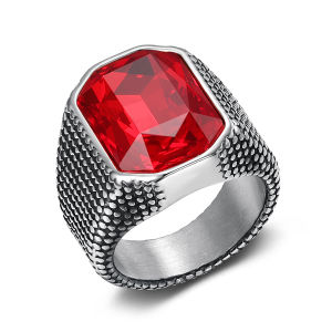 แหวนผู้ชายเพชรสังเคราะห์แถบสแตนเลสวงฮิปฮอปย้อนยุค Kemstone ถนนในเมืองเครื่องประดับ