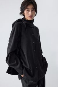 epoque de rueen | Structured Layered Lenzing Fabric Design Long Sleeve Shirt For Winter