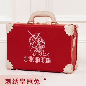 Sarah Face Retro Cute 16 Inch Travel Suitcase with Password Lock Mini Handheld Makeup Bag Hard Shell Polyester Luggage for Youth