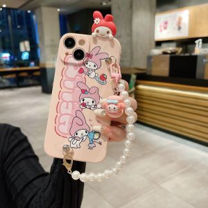 Cartoon Cute Pearl Chain Full Cover Huawei Nova7i Case Female Version Nova8se Stand Nova65g Compatible New Model Kexike Brand