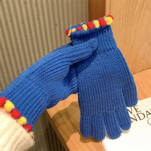 XUANXUAN | 2023 Winter Touchscreen Compatible Woolen Gloves Womens Bike Riding Warmth Anti-Cold Fingerless Korean Style Couple Gloves