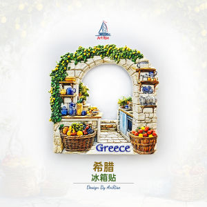 Magnetic 3D Door Frame Fridge Magnet Home Decoration Sticker Travel Souvenir Gift Building Pattern Decorative Sticker